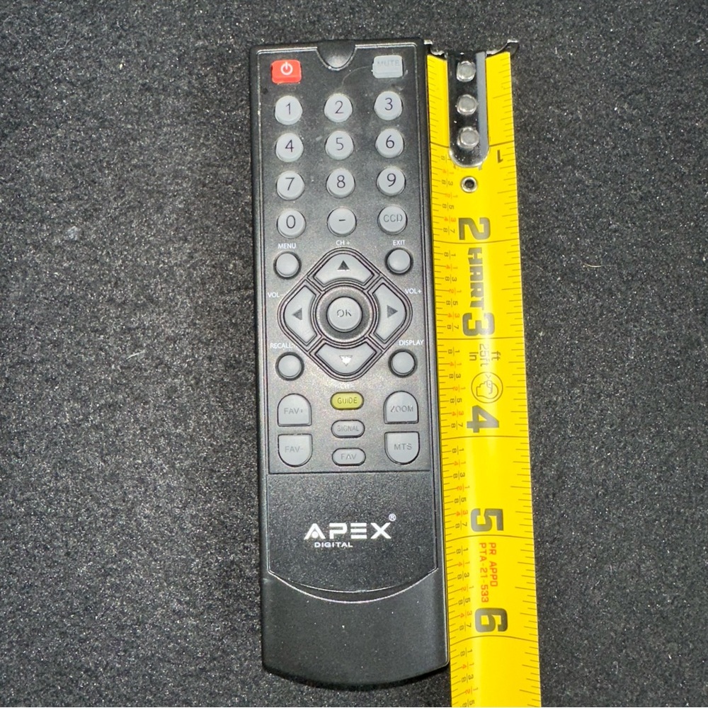Apex DT250A Digital Converter Box Remote for DT150 DT250 DT250A DT502A DT502